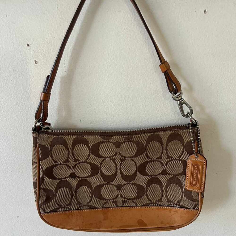 Y2K COACH 6094 MONOGRAM DEMI MINI POUCHETTE SHOULDER BAG